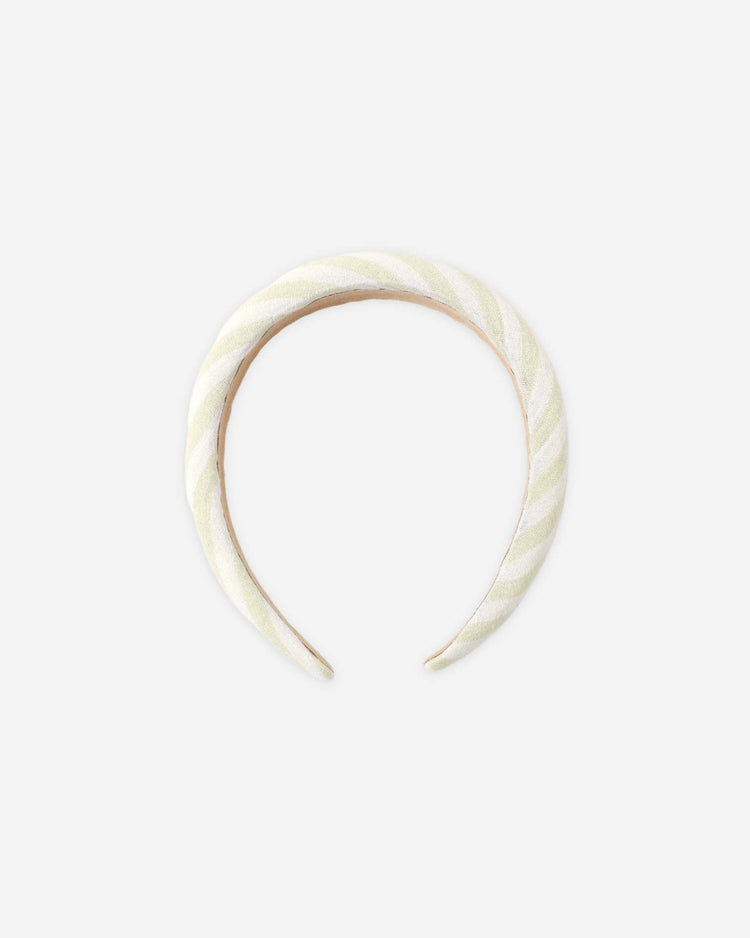 rylee + cru padded headband in citron stripe accessories Little