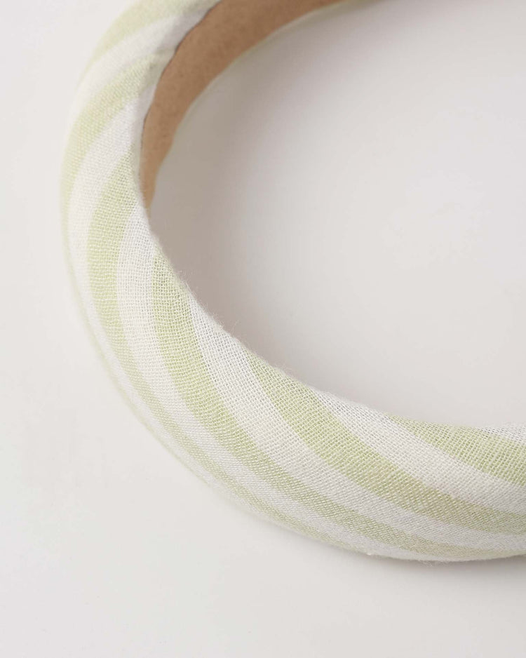 rylee + cru padded headband in citron stripe accessories Little