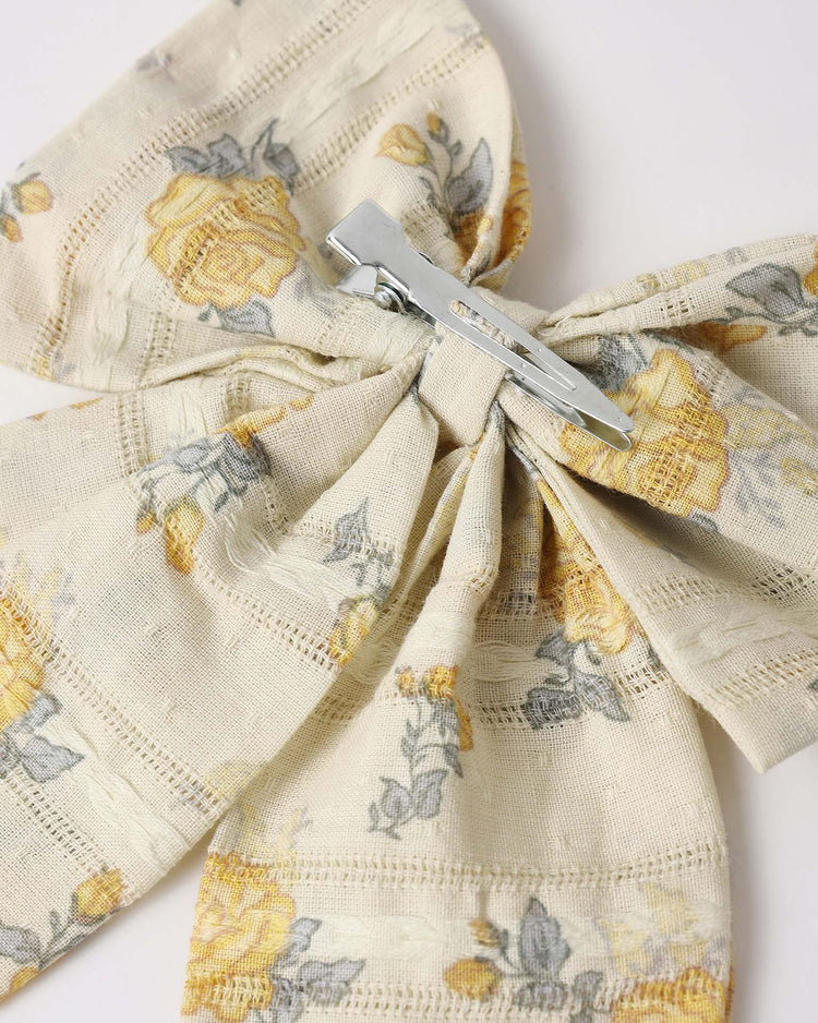 rylee + cru oversized bow in lemon ditsy flower accessories Little