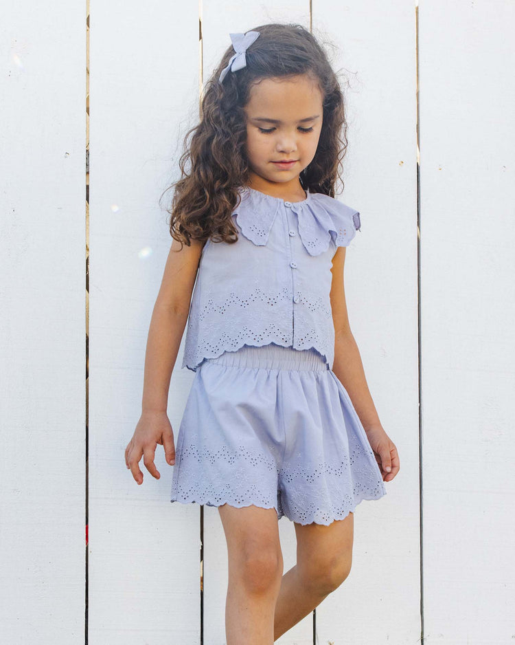 rylee + cru remi short in periwinkle kids Little