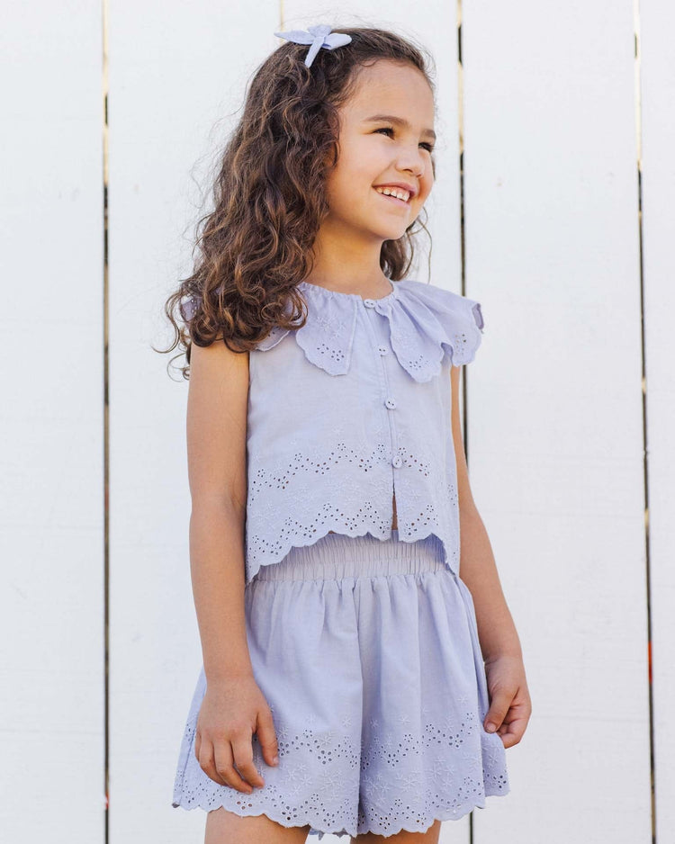 rylee + cru remi blouse in periwinkle kids Little