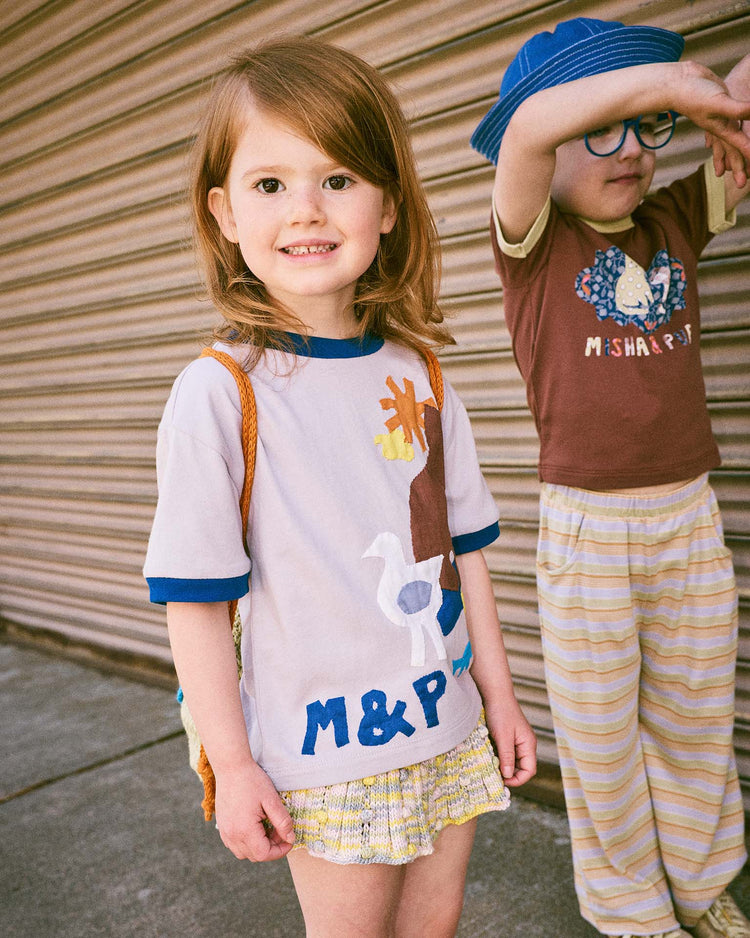 misha + puff farm applique tee in mist kids Little