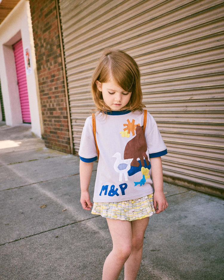 misha + puff farm applique tee in mist kids Little