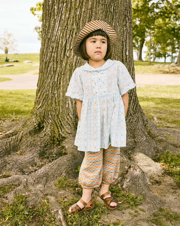 misha + puff voyage dress in bright sky blossom plaid kids Little