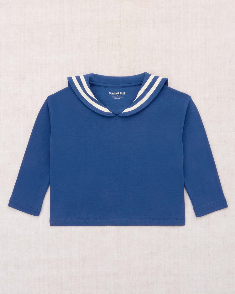 misha + puff sailor top in blue ribbon kids Little