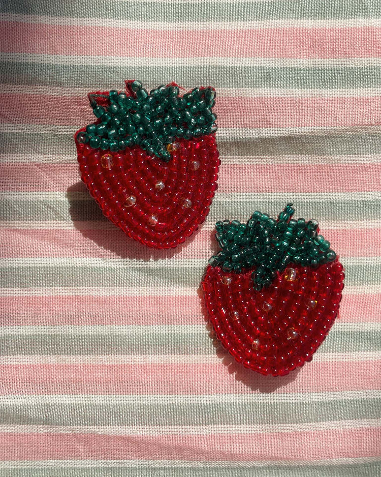 konges sløjd strawberry beaded hair clip set accessories Little