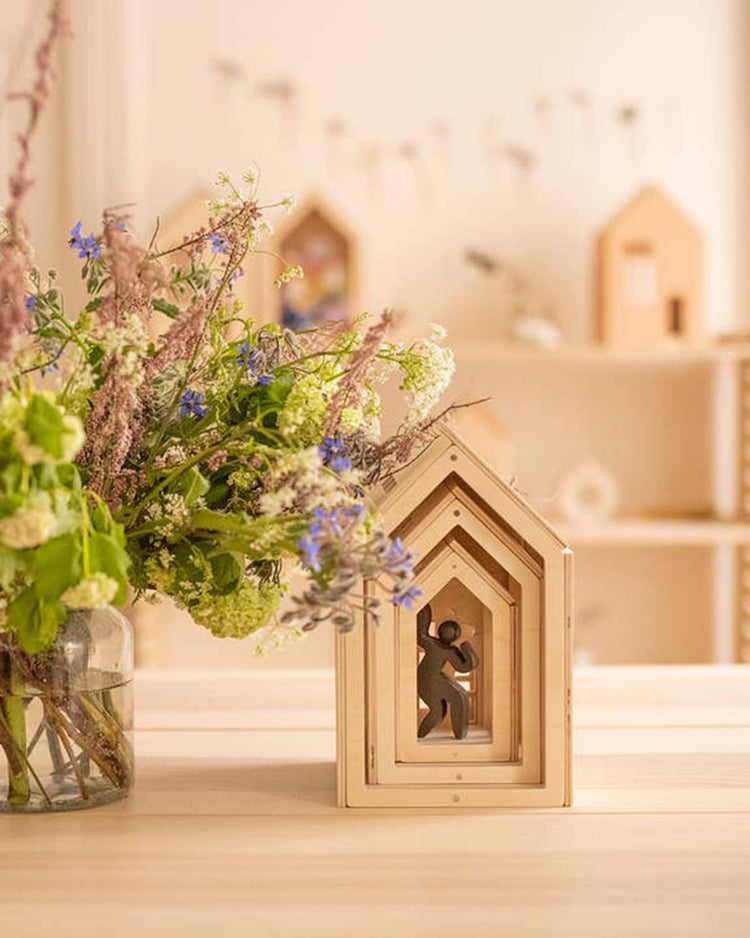 babai magnetic dollhouse set of 3 in natural play Little