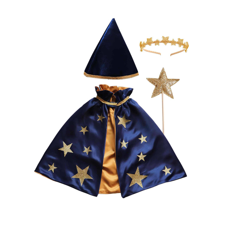 Little Bailey and Ava Costumes & Accessories Magical Wizard Cape Set in Navy