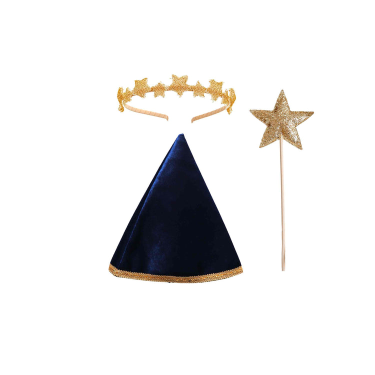 Little Bailey and Ava Costumes & Accessories Magical Wizard Cape Set in Navy