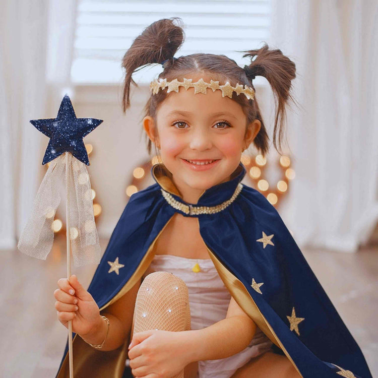 Little Bailey and Ava Costumes & Accessories Magical Wizard Cape Set in Navy