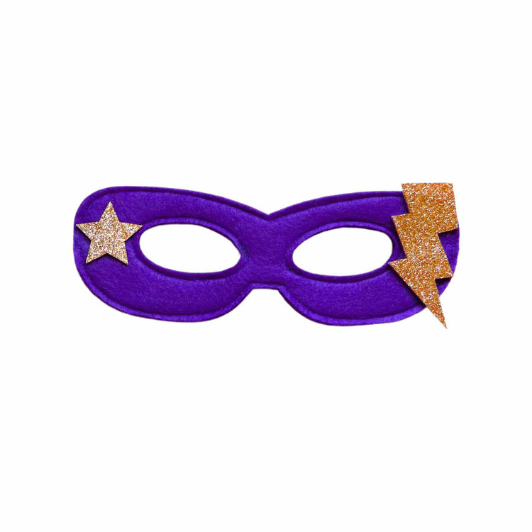 Little Bailey and Ava Superhero Mask & Cuff Set in Purple + Fuchsia
