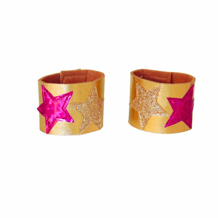 Little Bailey and Ava Superhero Mask & Cuff Set in Purple + Fuchsia
