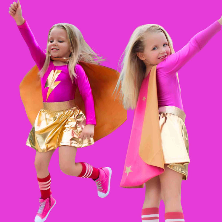 Little Bailey and Ava Costumes & Accessories Superhero Star Costume Set in Pink