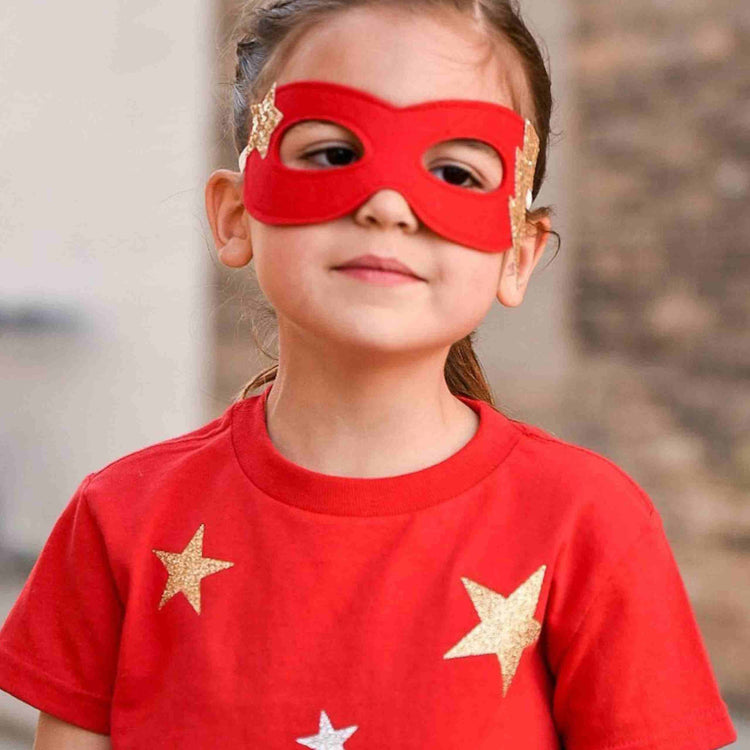 Little Bailey and Ava Superhero Star Power Cape Set in Blue