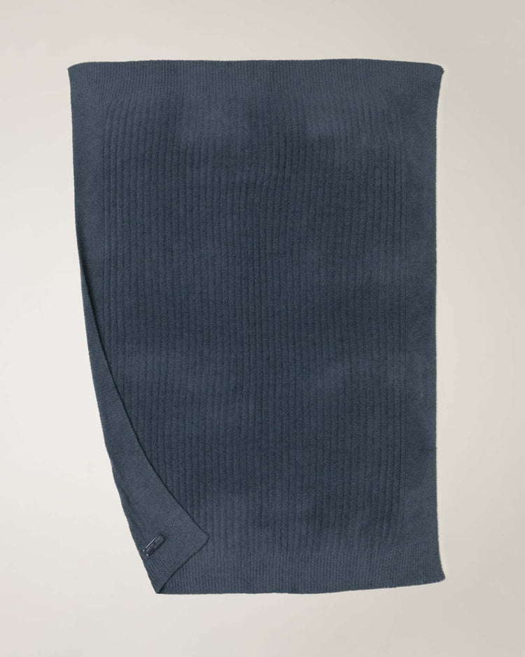 Little barefoot dreams home CozyChic lite ribbed blanket in smokey blue