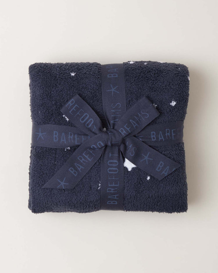 Little barefoot dreams home CozyChic starry blanket in indigo
