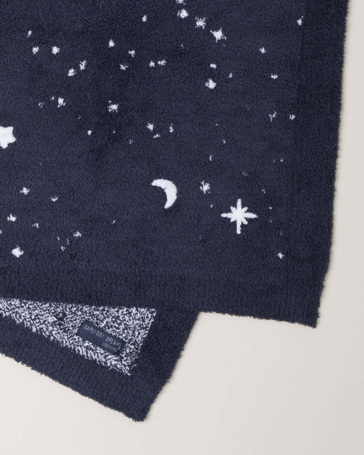 Little barefoot dreams home CozyChic starry blanket in indigo