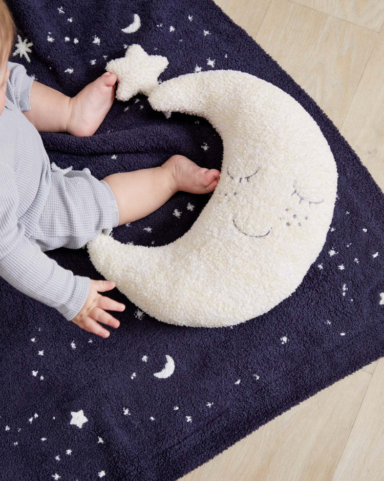 Little barefoot dreams home CozyChic starry blanket in indigo