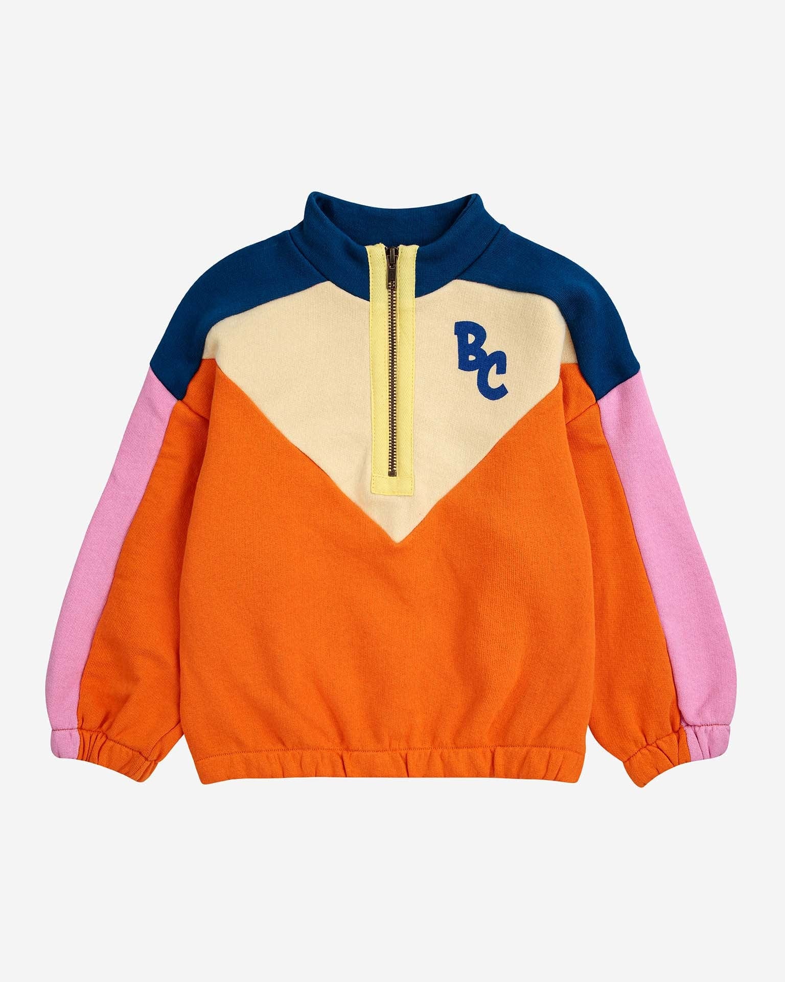 Colour block zip best sale sweatshirt