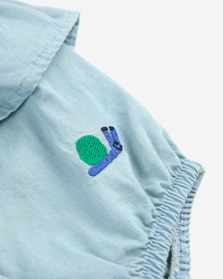 bobo choses funny snail embroidery bloomer in light blue baby Little