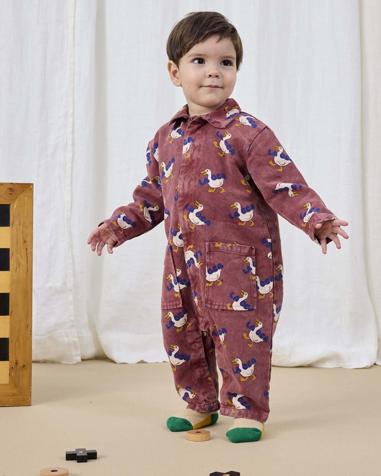 bobo choses la oca all over woven overall in brown baby Little