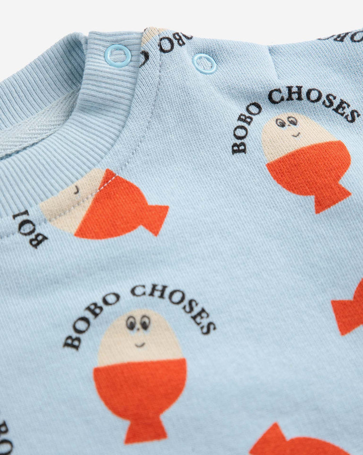 bobo choses morning egg all over sweatshirt in light blue baby Little