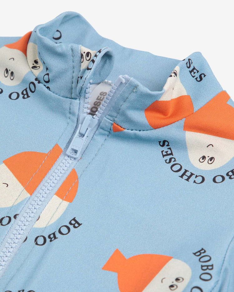 bobo choses morning egg all over swim overall in light blue baby Little