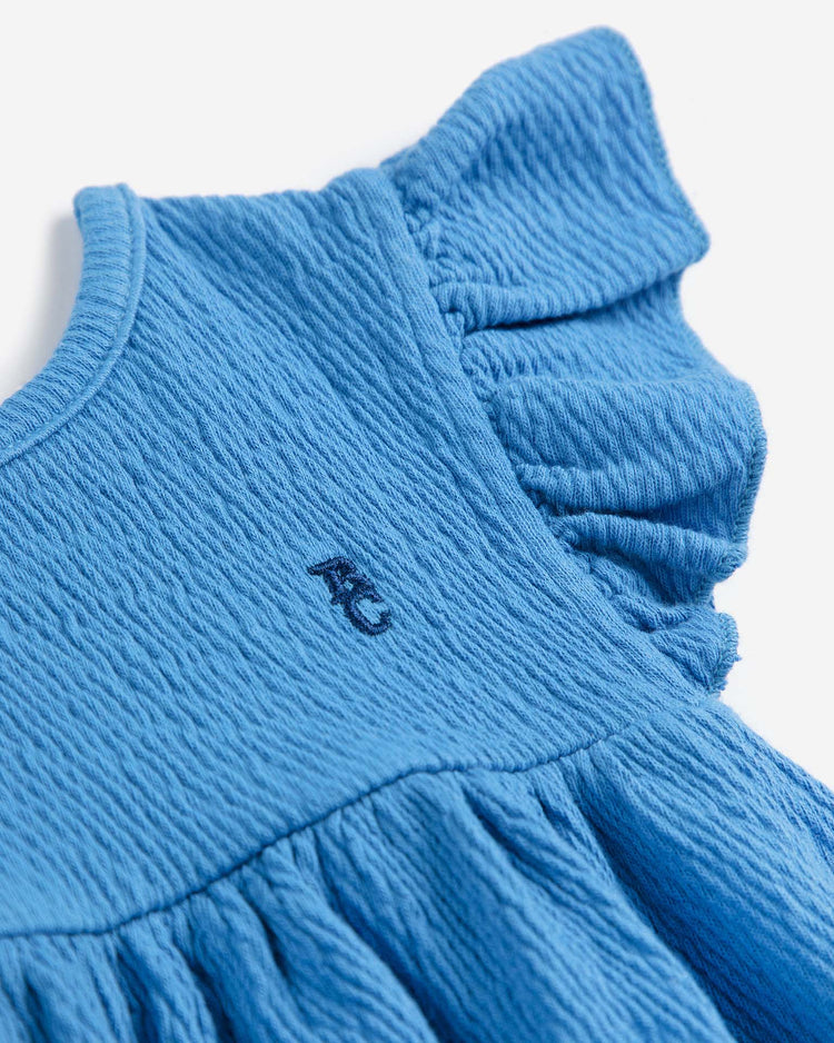 bobo choses morning egg ruffle dress in blue baby Little