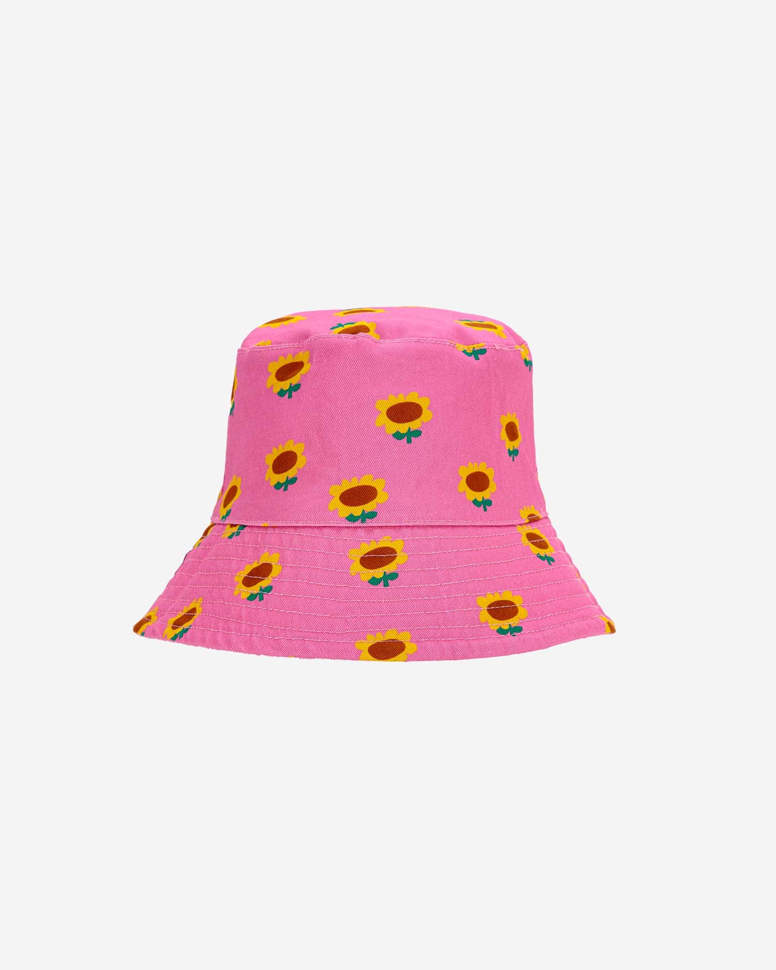 bobo choses sunflower all over reversible hat in fuchsia at