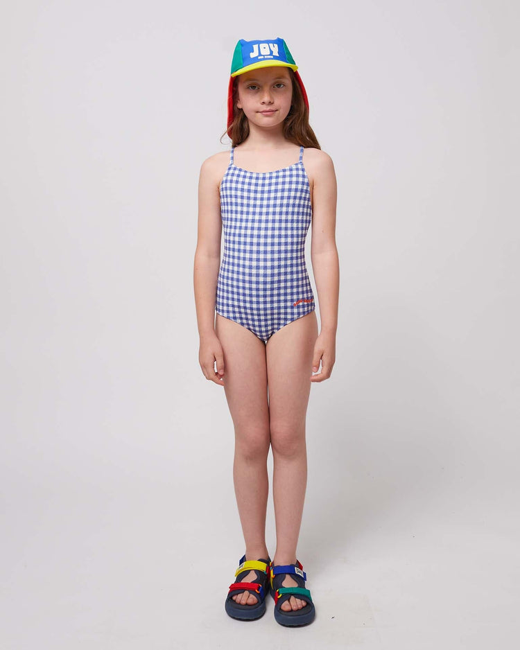 Little bobo choses kids vichy swimsuit in blue