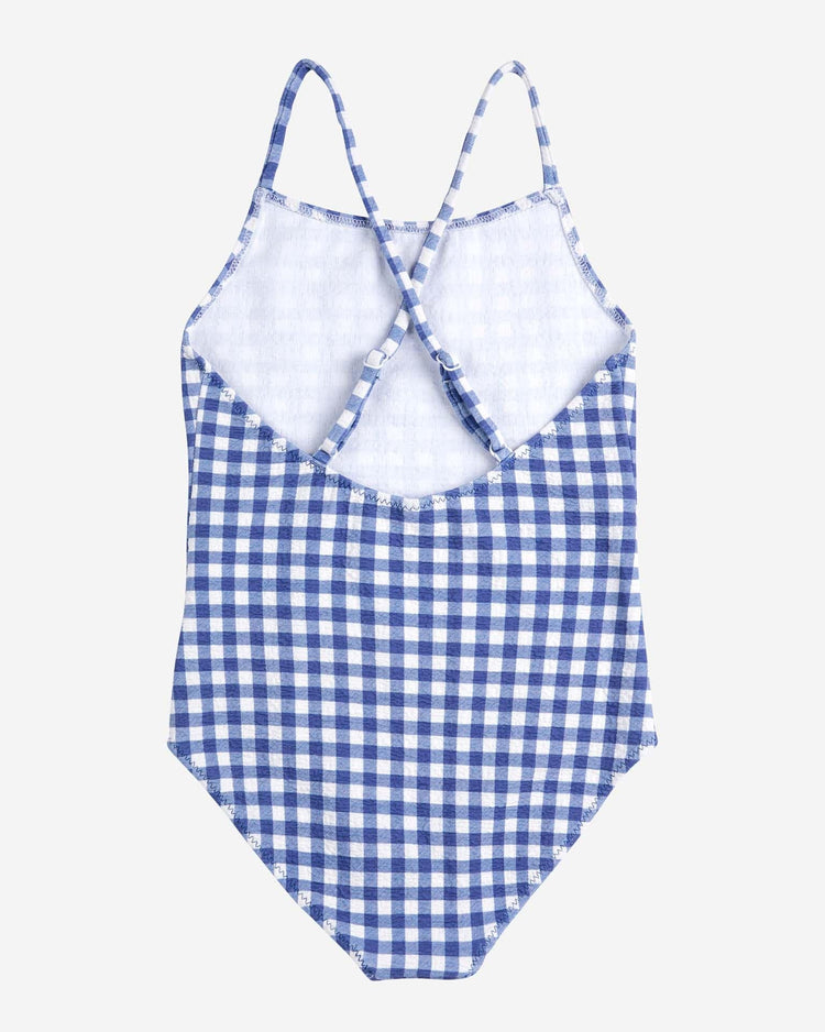 Little bobo choses kids vichy swimsuit in blue