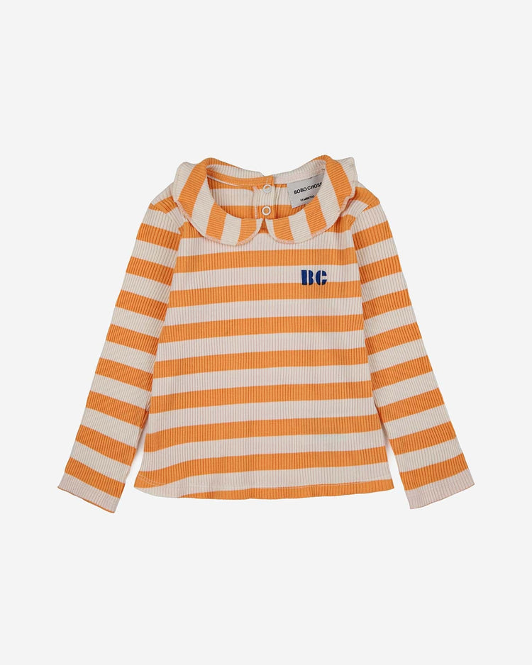 Little bobo choses baby yellow stripe ribbed baby blouse