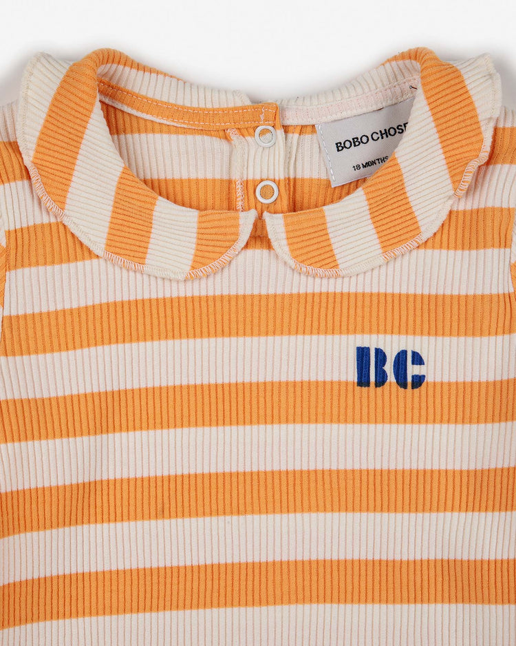 Little bobo choses baby yellow stripe ribbed baby blouse