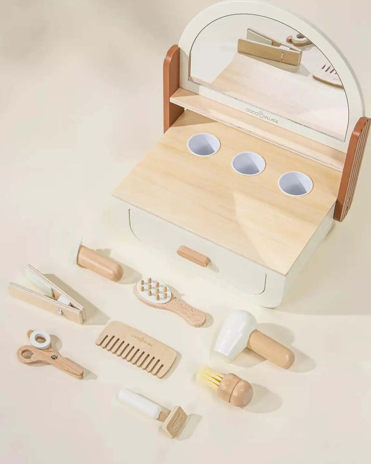 Little coco village play wooden beauty station playset and accessories
