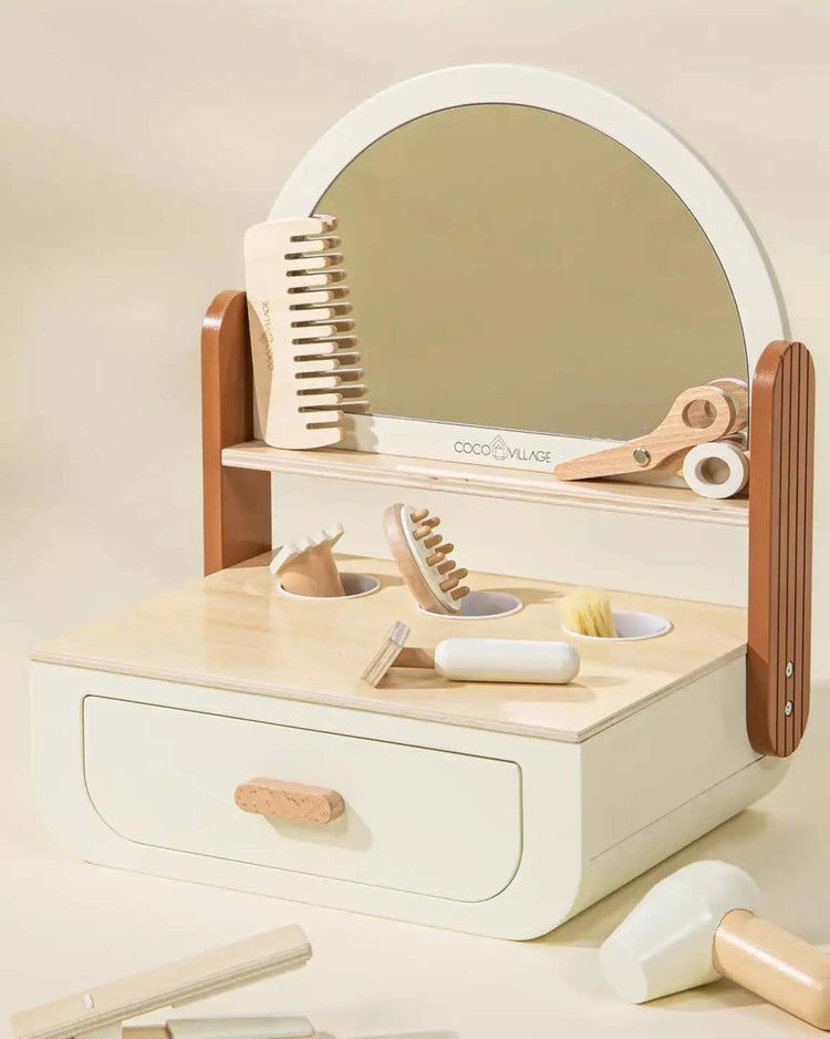 Little coco village play wooden beauty station playset and accessories