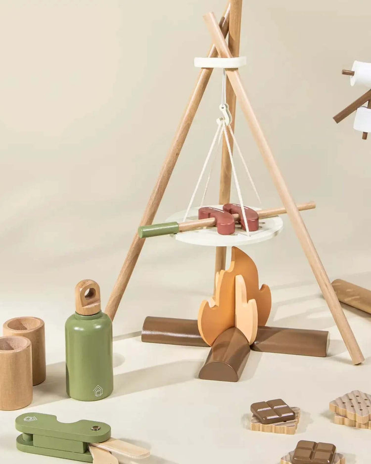 Little coco village play wooden camping playset
