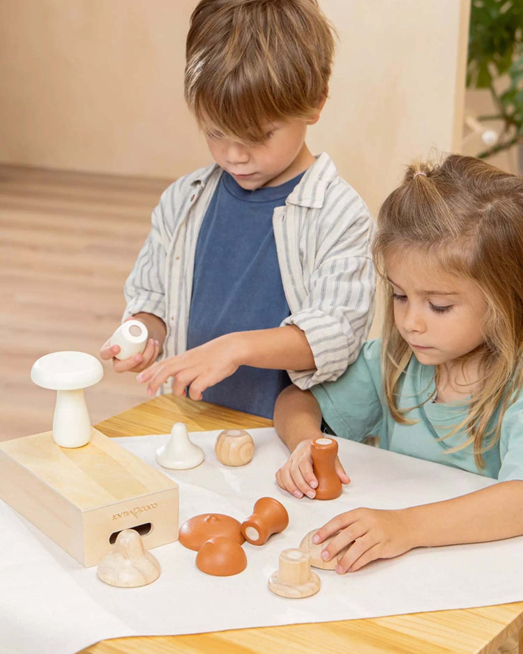 coco village wooden mushrooms playset play Little