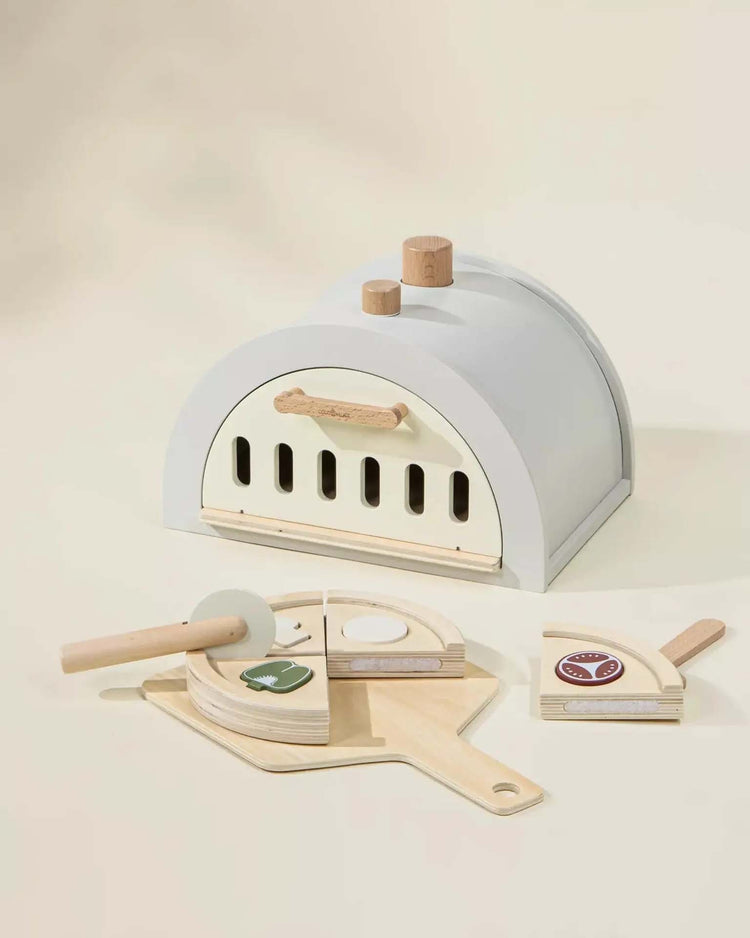 Little coco village play wooden pizza oven playset and accessories