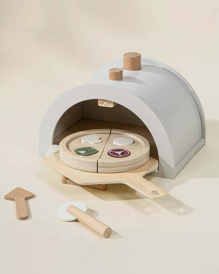 Little coco village play wooden pizza oven playset and accessories