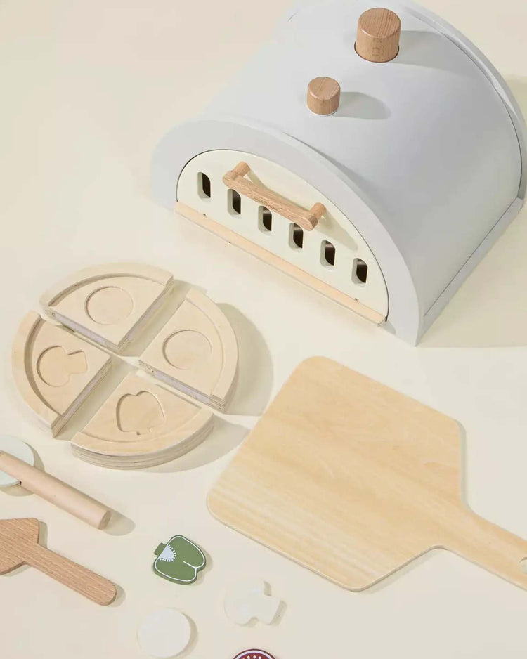 Little coco village play wooden pizza oven playset and accessories