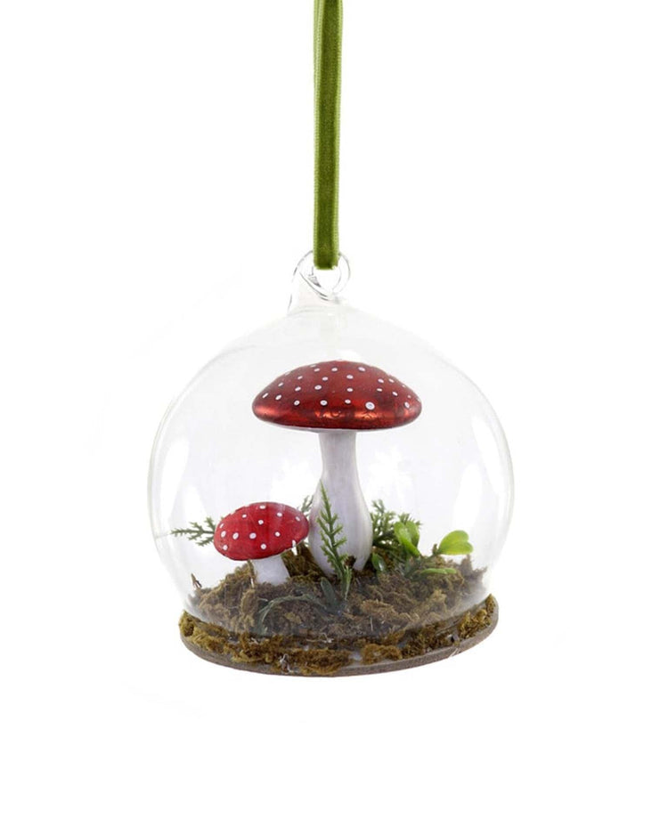 Little cody foster home woodland mushroom globe ornament in red