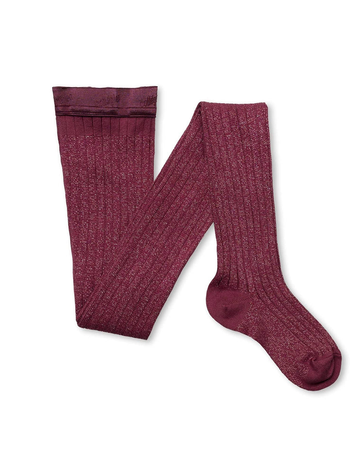 Little collegien accessories amélie glittery tights in raisin rose