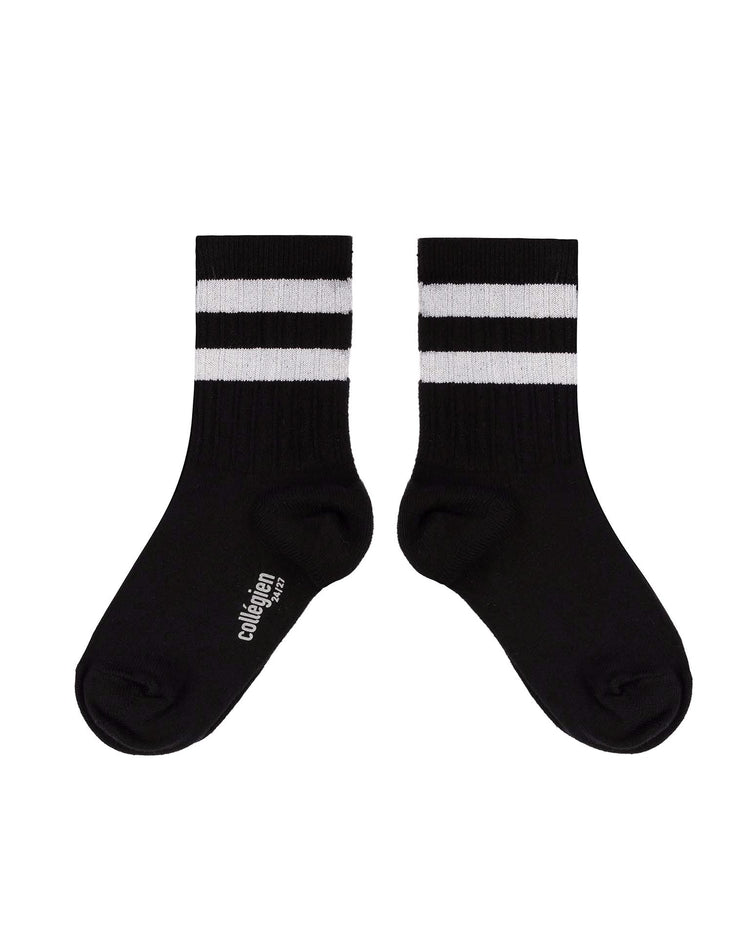 Little collegien accessories nico crew socks in noir de charbon