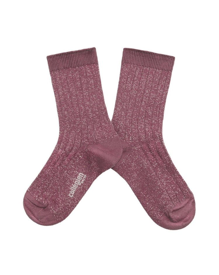 Little collegien accessories victoire crew socks in raisin rose