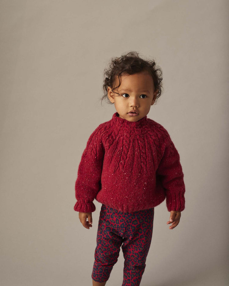 cozmo carmen mockneck baby sweater in red velvet baby Little