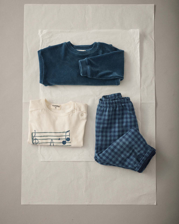 cozmo kelly corduroy baby sweatshirt in blue midnight baby Little