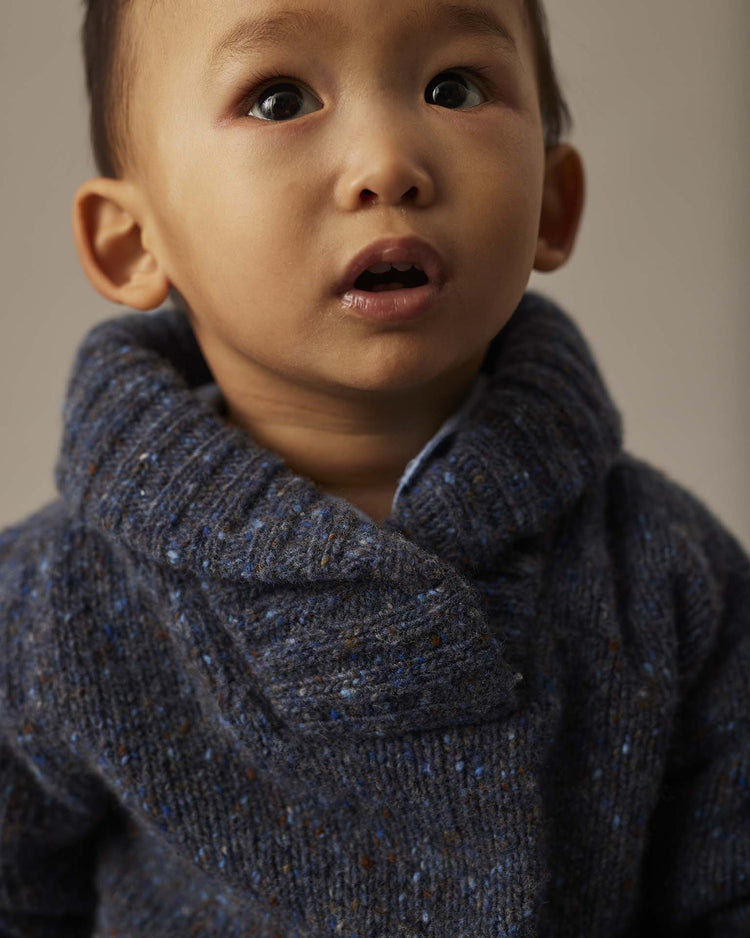 cozmo palermo collar baby sweater in blue baby Little