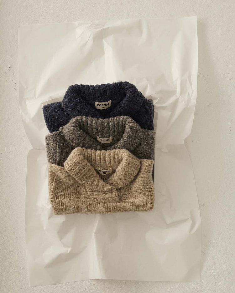cozmo palermo collar baby sweater in stone baby Little