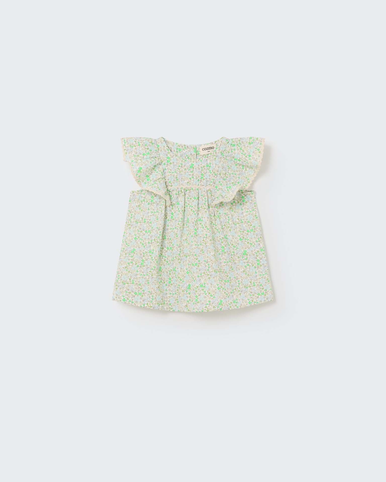 cozmo sophia baby dress in green floral at Little - Main Image