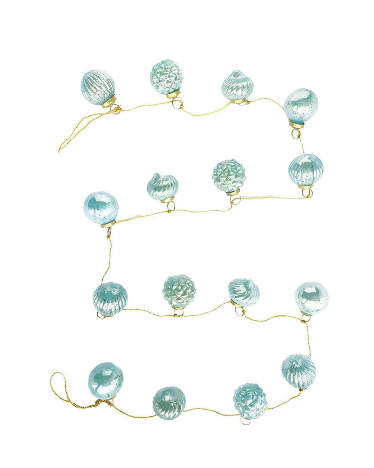 Little creativeco-op home mercury glass ornament garland in mint on gold